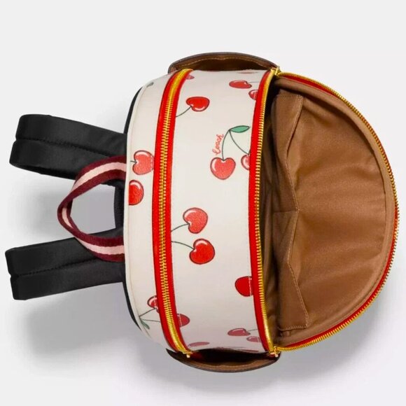 Like New Coach Court Backpack With Cherry🍒Print Chalk Multi - Picture 7 of 8